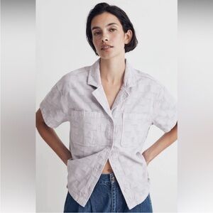 Madewell monochrome lavender checker Button Down Shirt size L